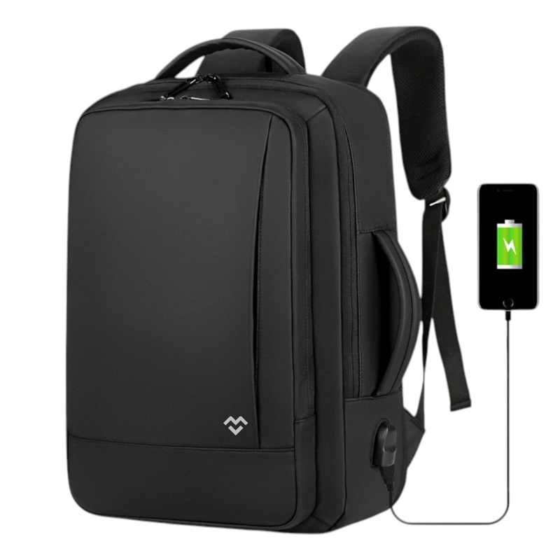 MOCHILA MOVAC ESSNECE ANTIRROBO IMPERMEABLE UNISEX GRAN CAPACIDAD PUERTO USB - 1