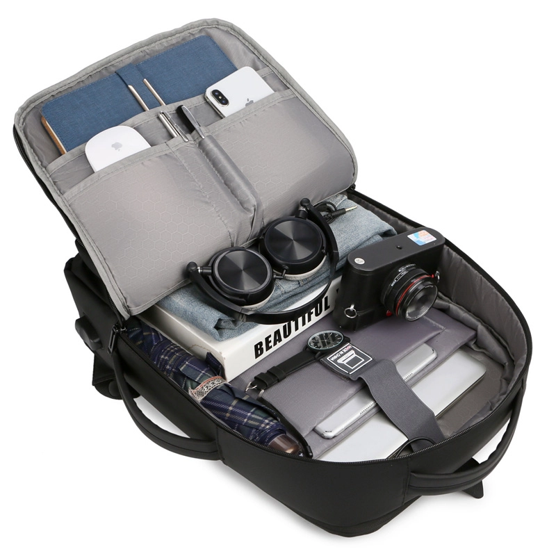 MOCHILA MOVAC ESSNECE ANTIRROBO IMPERMEABLE UNISEX GRAN CAPACIDAD PUERTO USB - 5