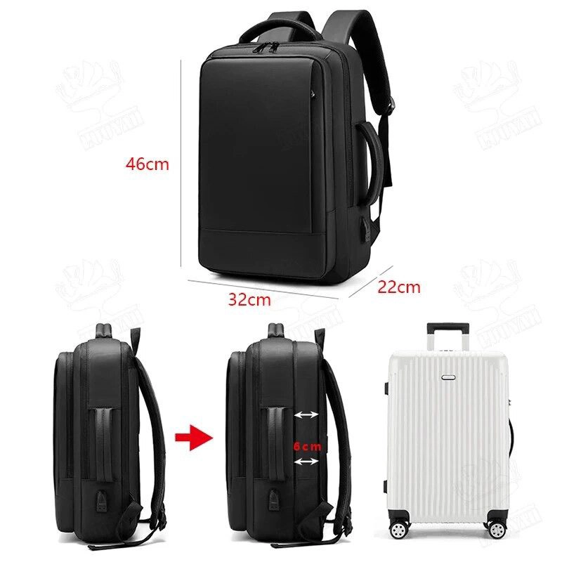 MOCHILA MOVAC ESSNECE ANTIRROBO IMPERMEABLE UNISEX GRAN CAPACIDAD PUERTO USB - 7