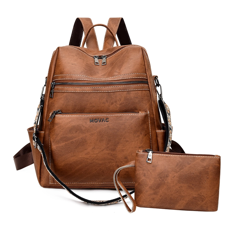 MOCHILA CARTERA MOVAC DUOSTYLE CUERO PU CON PRACTICO MONEDERO VERSÁTIL - 1