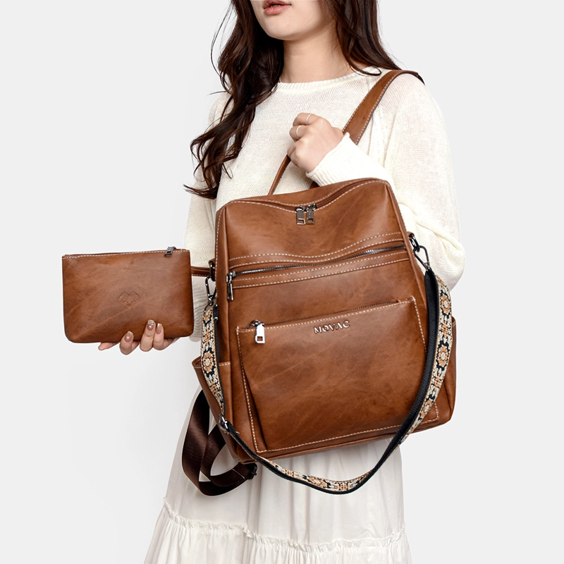 MOCHILA CARTERA MOVAC DUOSTYLE CUERO PU CON PRACTICO MONEDERO VERSÁTIL - 3