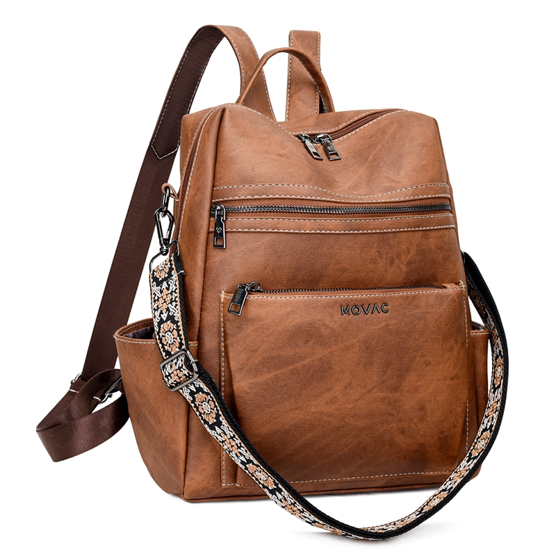 MOCHILA CARTERA MOVAC DUOSTYLE CUERO PU CON PRACTICO MONEDERO VERSÁTIL - 4