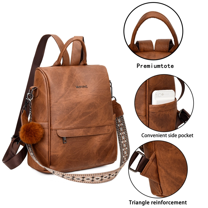MOCHILA MOVAC ANTIRROBO CHIC PARA MUJER DE CUERO PU MULTIUSO - 2