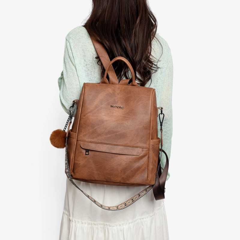 MOCHILA MOVAC ANTIRROBO CHIC PARA MUJER DE CUERO PU MULTIUSO - 4