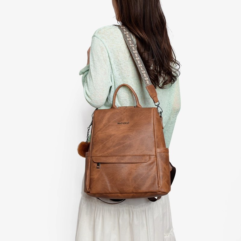 MOCHILA MOVAC ANTIRROBO CHIC PARA MUJER DE CUERO PU MULTIUSO - 6