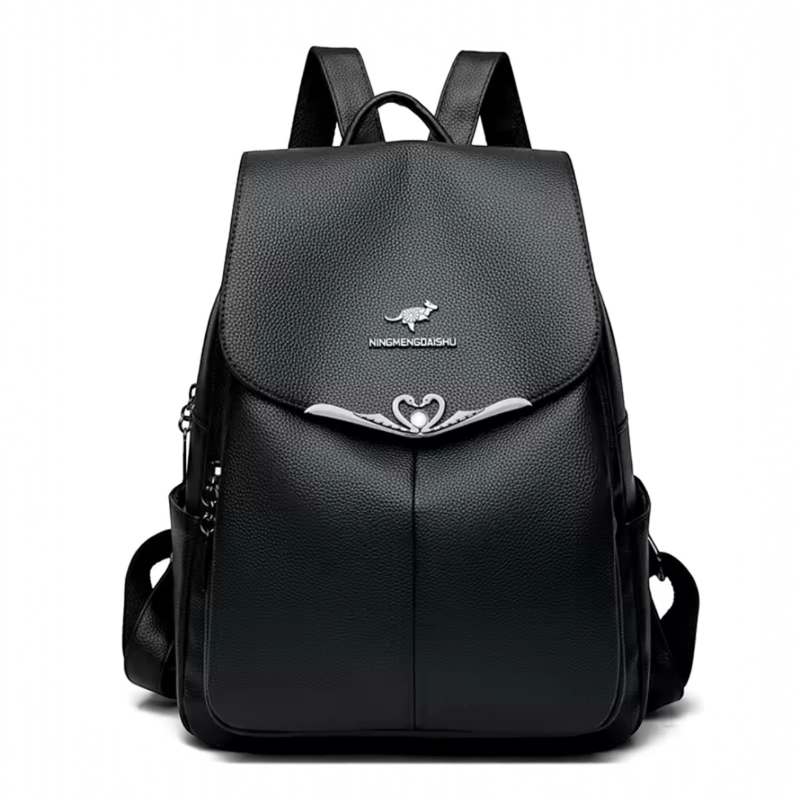 MOCHILA DE CUERO PU SUAVE JUVENIL IMPERMEABLE GRAN CAPACIDAD - 1