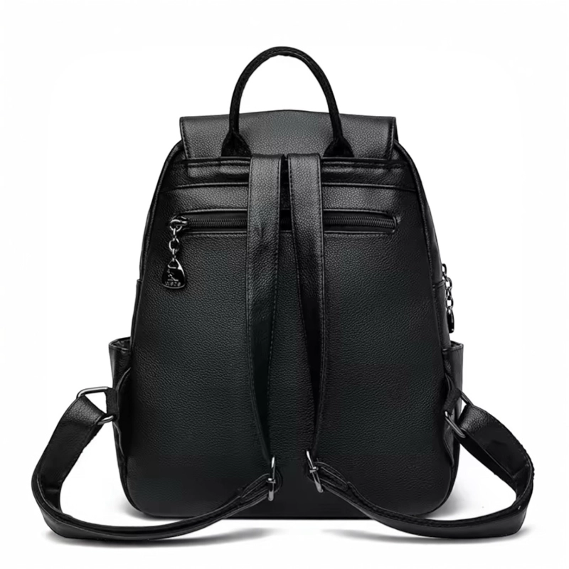 MOCHILA DE CUERO PU SUAVE JUVENIL IMPERMEABLE GRAN CAPACIDAD - 5