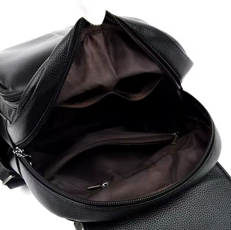MOCHILA DE CUERO PU SUAVE JUVENIL IMPERMEABLE GRAN CAPACIDAD - 6