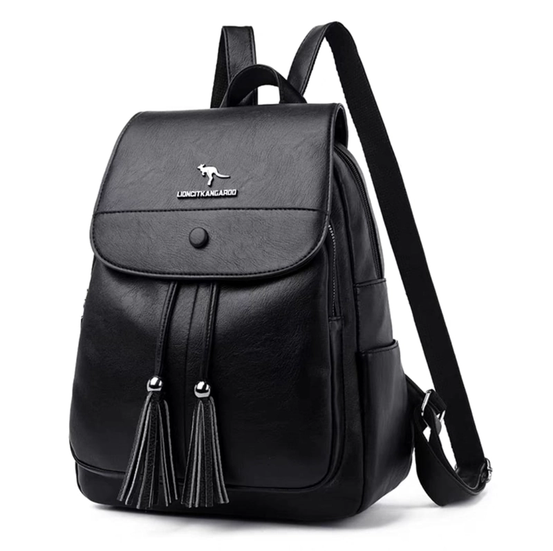 MOCHILA URBANA CUERO PU SUAVE JUVENIL GRAN CAPACIDAD IMPERMEABLE - 3