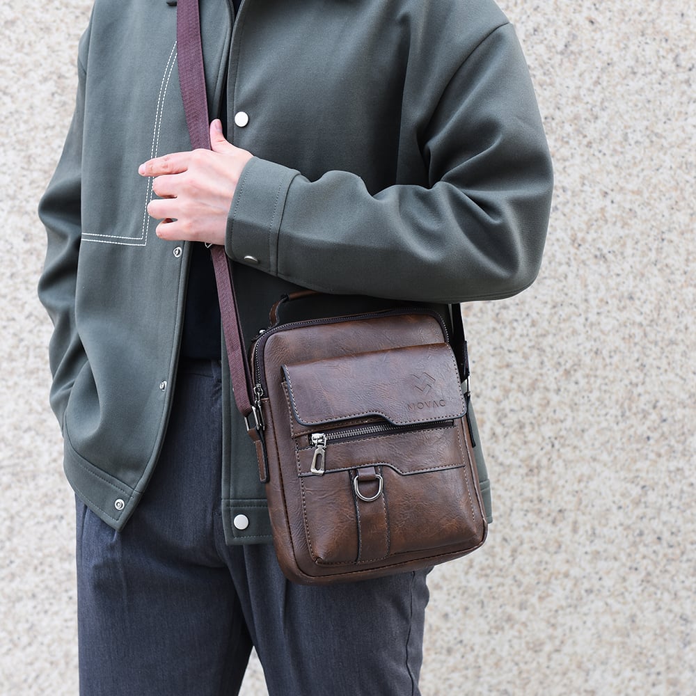 BOLSO BANDOLERA MALETÍN MOVAC HOMBRE CUERO ECOLÓGICO HOMBRO - 3