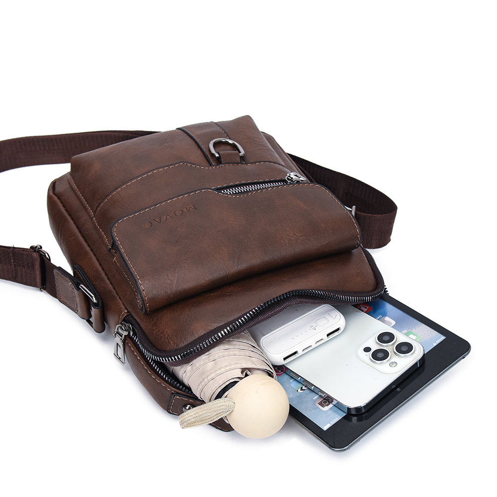 BOLSO BANDOLERA MALETÍN MOVAC HOMBRE CUERO ECOLÓGICO HOMBRO - 9