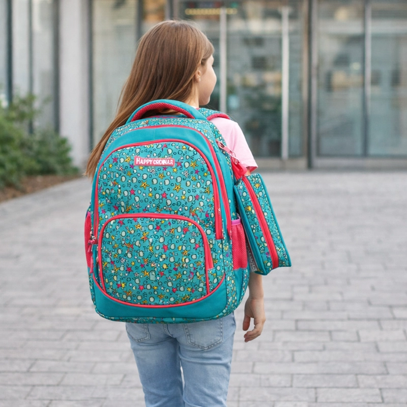 Mochila set escolar con estuche niña Liviana y con múltiples bolsillos regreso a clases Modelo Viral - 2
