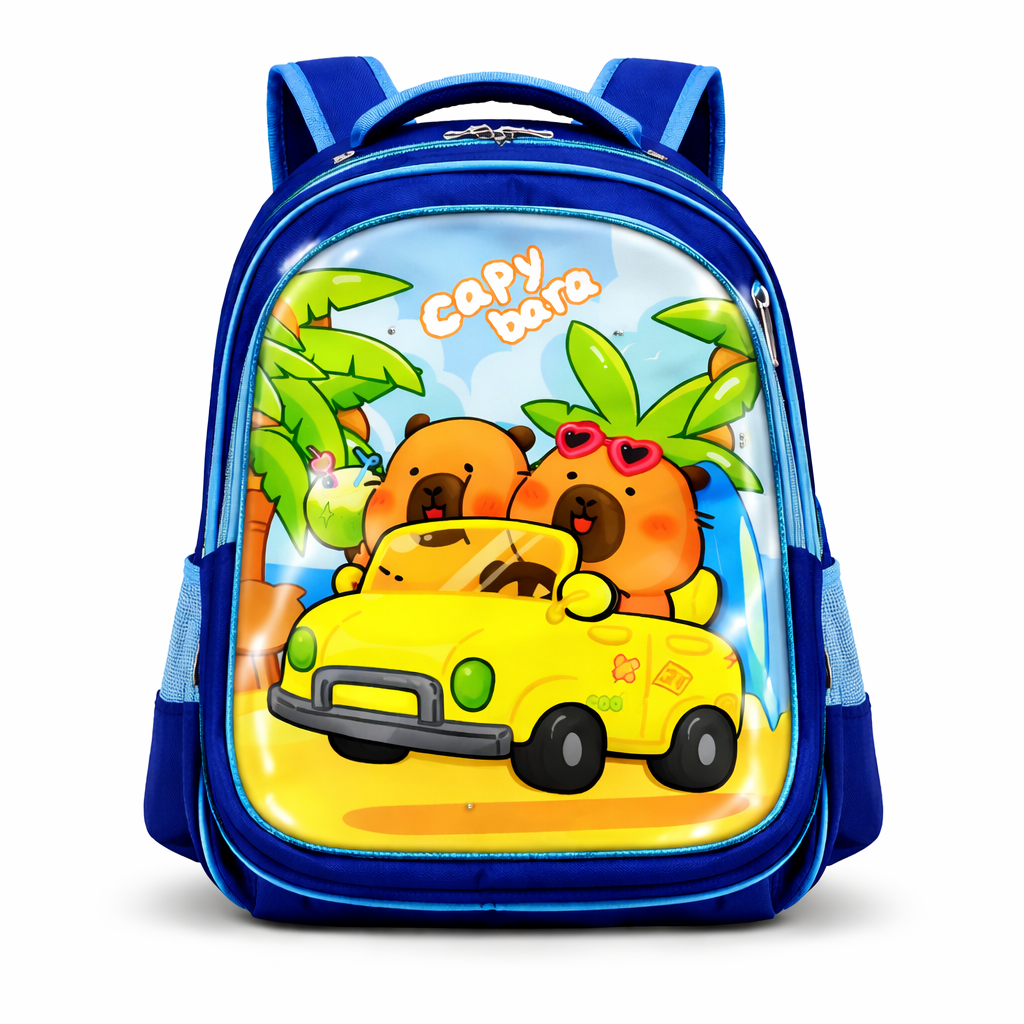 SET 3 PIEZAS MOCHILA INFANTIL ESCOLAR CAPIBARA CON LUCES + LONCHERA + ESTUCHE RESISTENTE Y COMODO - 4