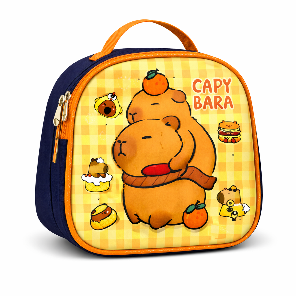 SET 3 PIEZAS MOCHILA INFANTIL ESCOLAR CAPIBARA CON LUCES + LONCHERA + ESTUCHE RESISTENTE Y COMODO - 5
