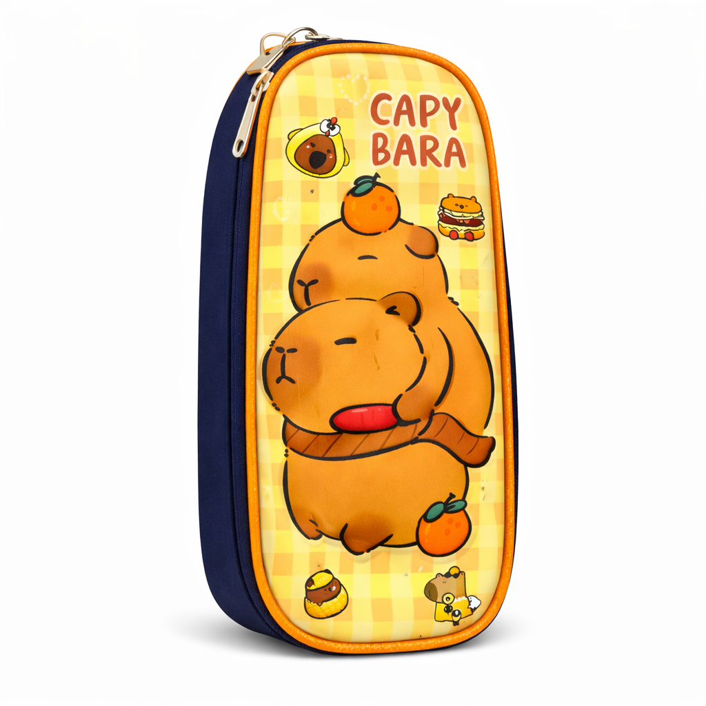 SET 3 PIEZAS MOCHILA INFANTIL ESCOLAR CAPIBARA CON LUCES + LONCHERA + ESTUCHE RESISTENTE Y COMODO - 6