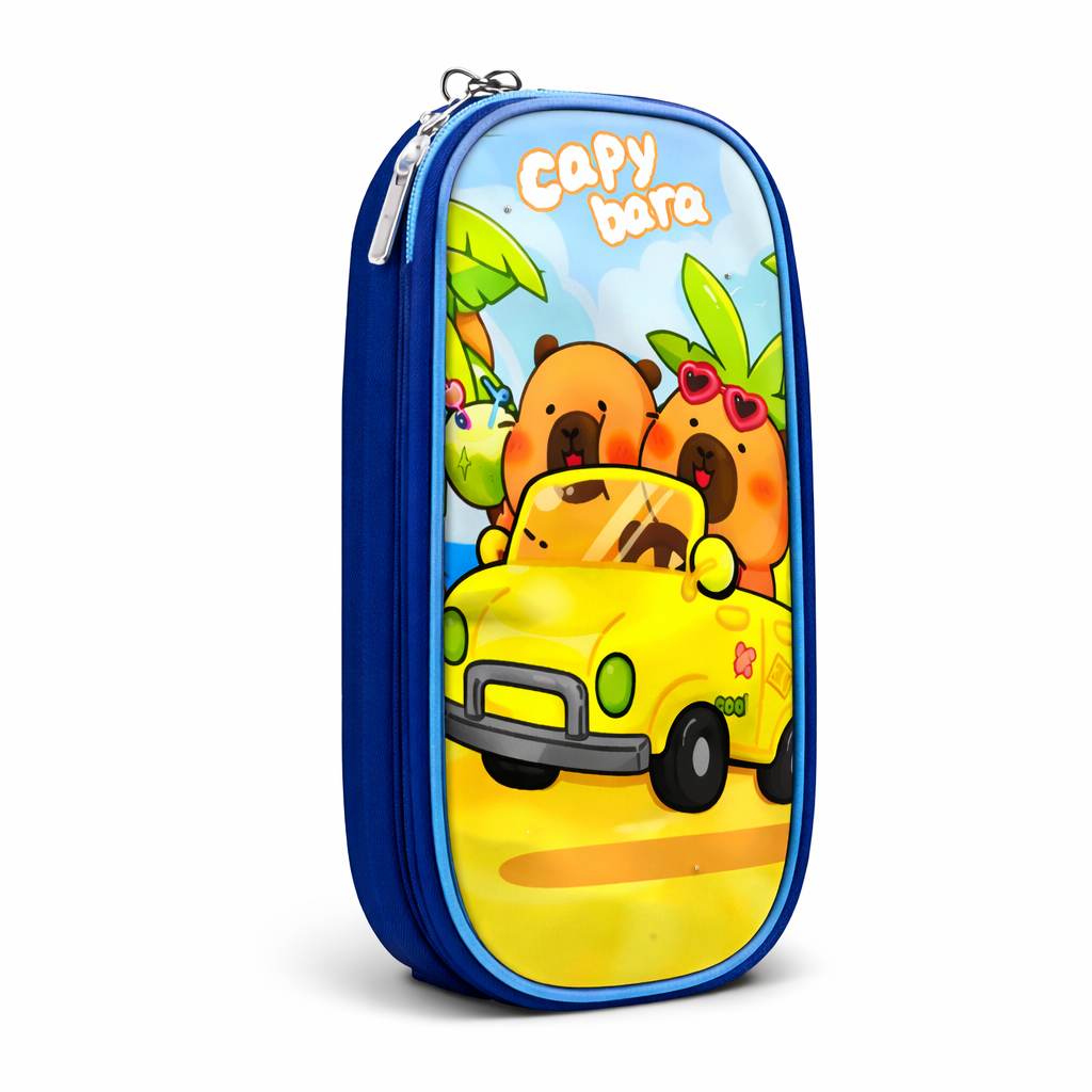 SET 3 PIEZAS MOCHILA INFANTIL ESCOLAR CAPIBARA CON LUCES + LONCHERA + ESTUCHE RESISTENTE Y COMODO - 6