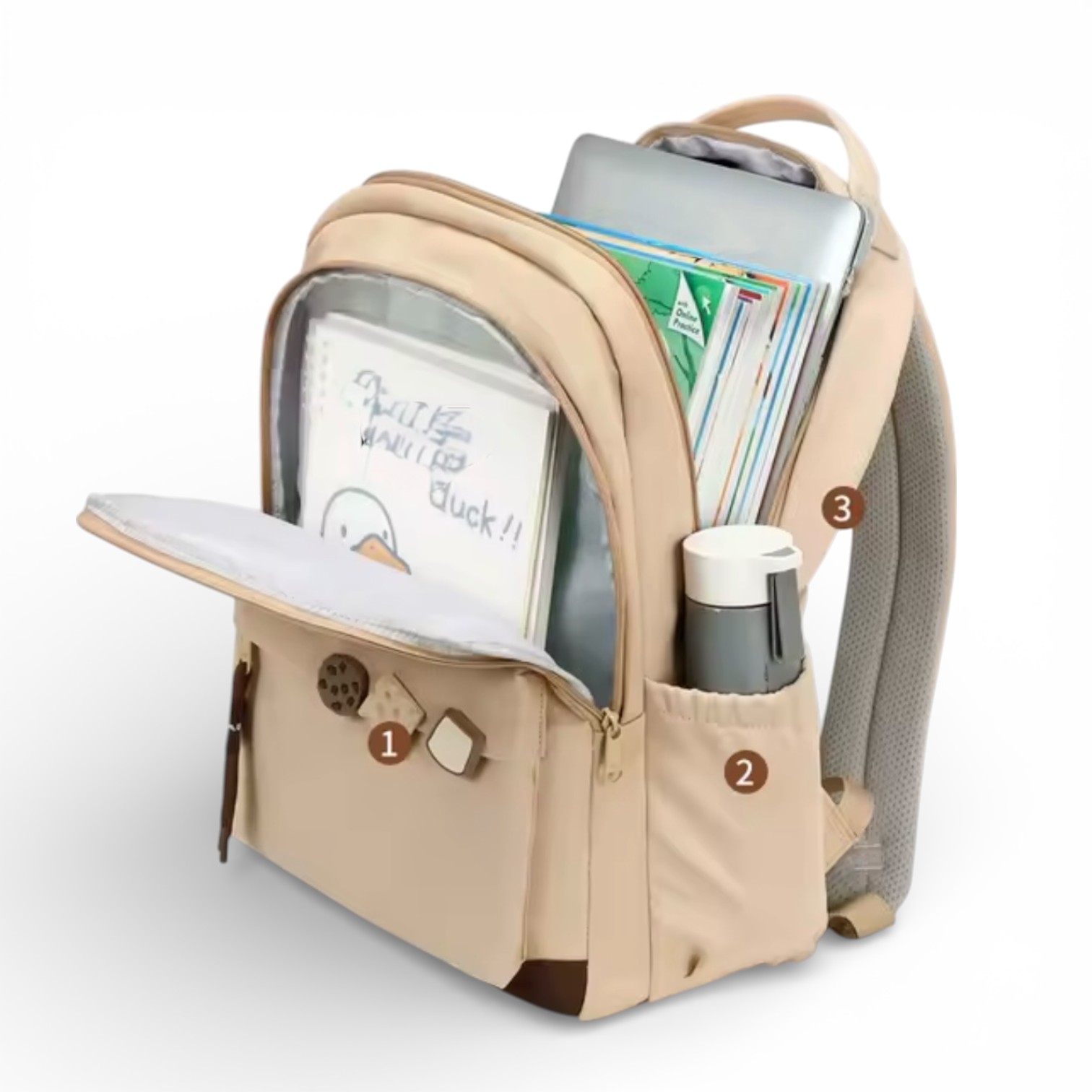 MOCHILA ESCOLAR INFANTIL CAPIBARA 2026 PARA NIÑA Y NIÑO CAPACIDAD 25L - 4