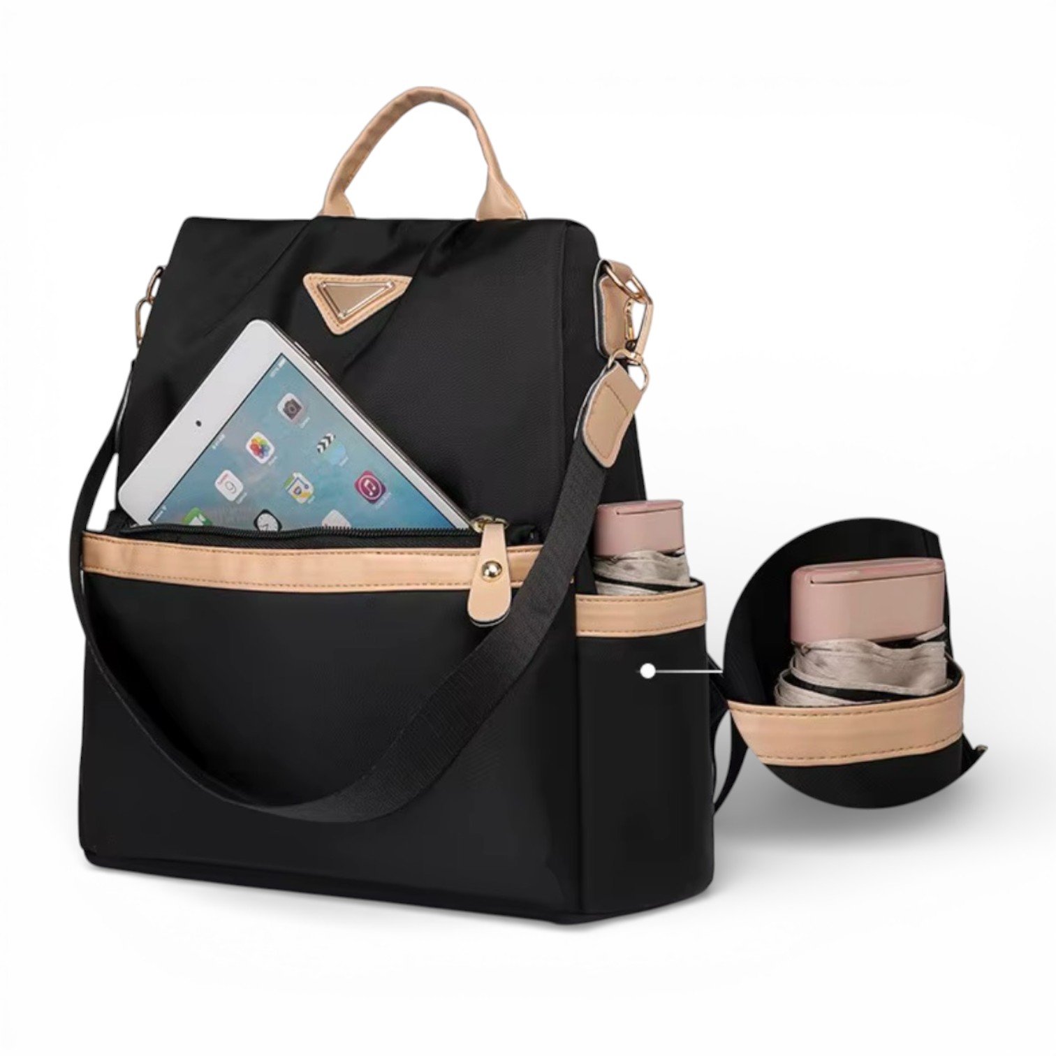 Mochila Antirrobo Mujer Oxford Urbana Impermeable con Bolsillo Trasero de Seguridad - 7