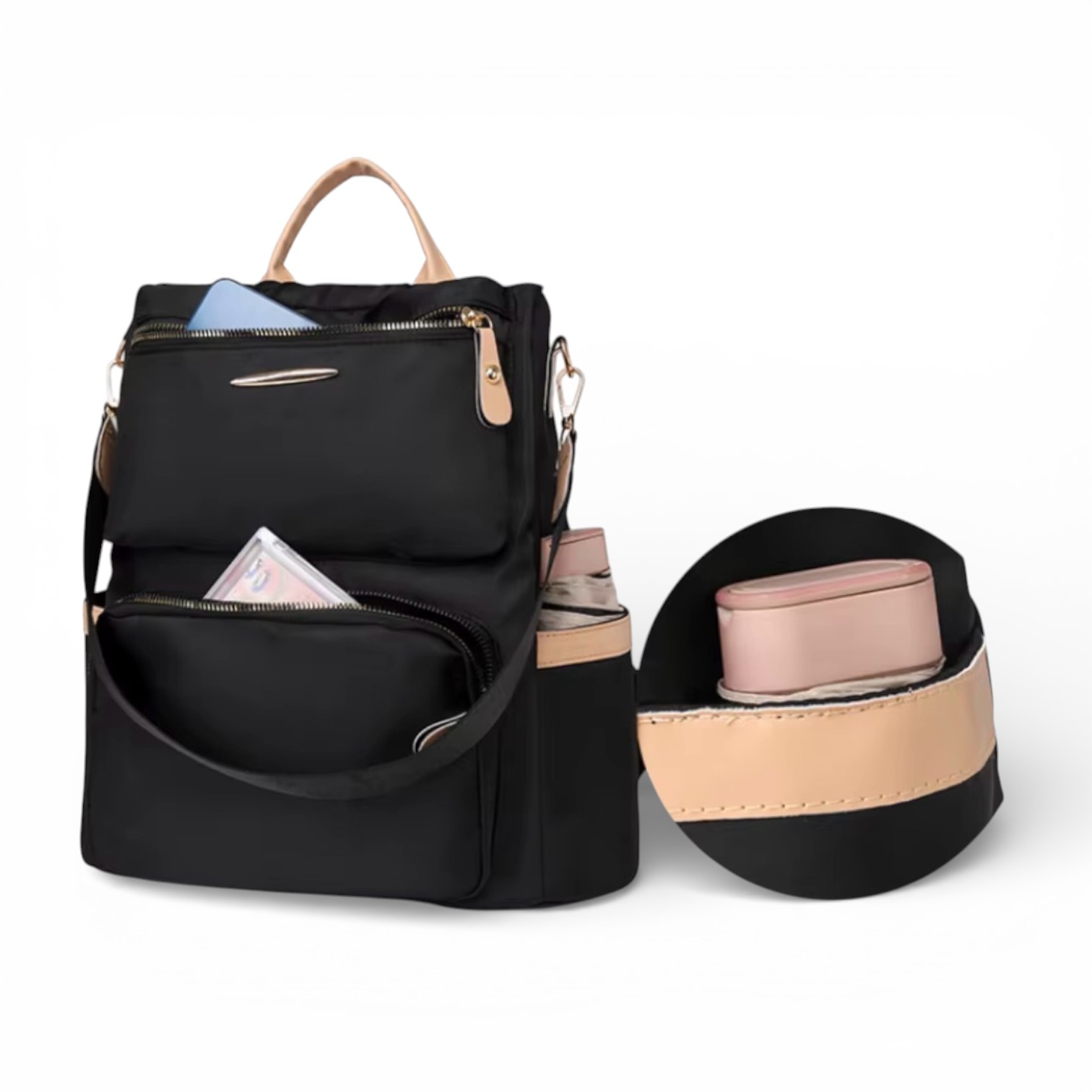 MOCHILA MUJER ANTIRROBO IMPERMEABLE MULTIFUNCIONAL GRAN CAPACIDAD DISEÑO ELEGANTE - 8