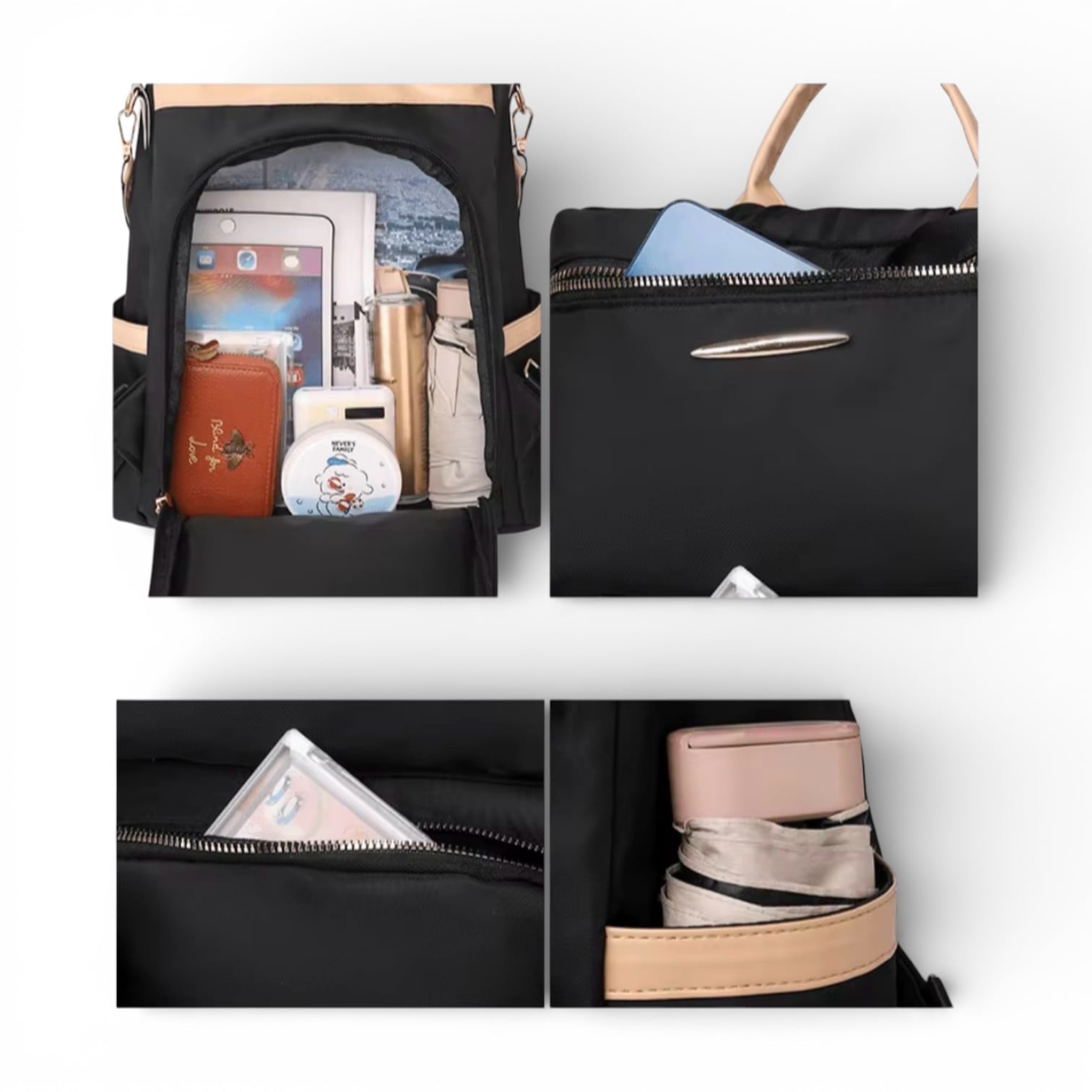MOCHILA MUJER ANTIRROBO IMPERMEABLE MULTIFUNCIONAL GRAN CAPACIDAD DISEÑO ELEGANTE - 10