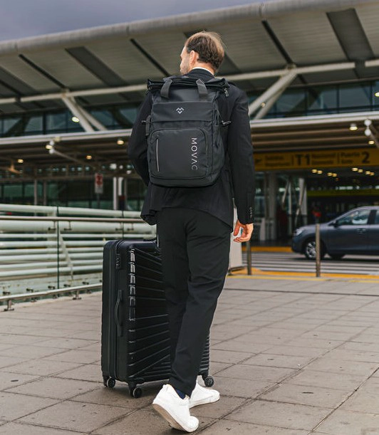 MOCHILA MOVAC EXPLORER TIPO SOBRE EXPANDIBLE 20L A 30L NOTEBOOK 16” ANTIRROBO VIAJE IMPERMEABLE - 8