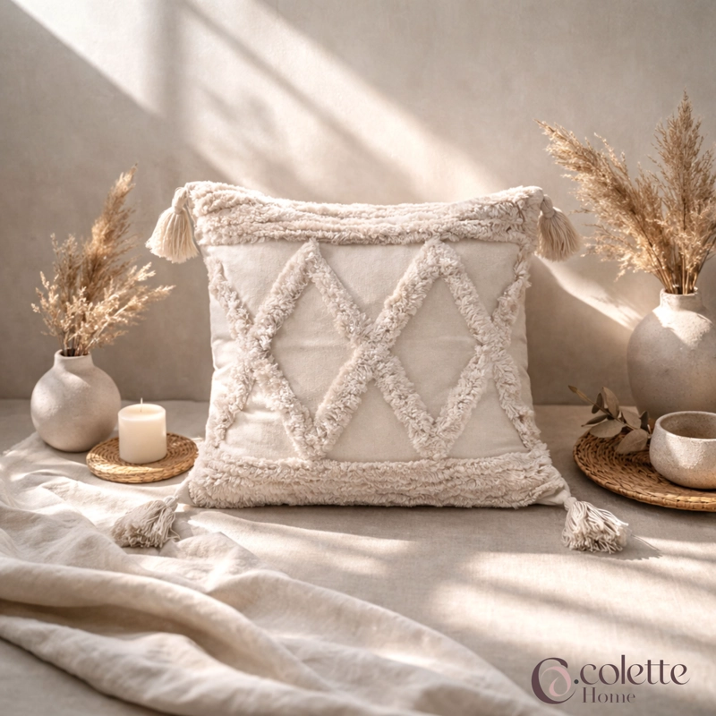 FUNDA DE COJIN 45 X 45 BOHO GEO - 1