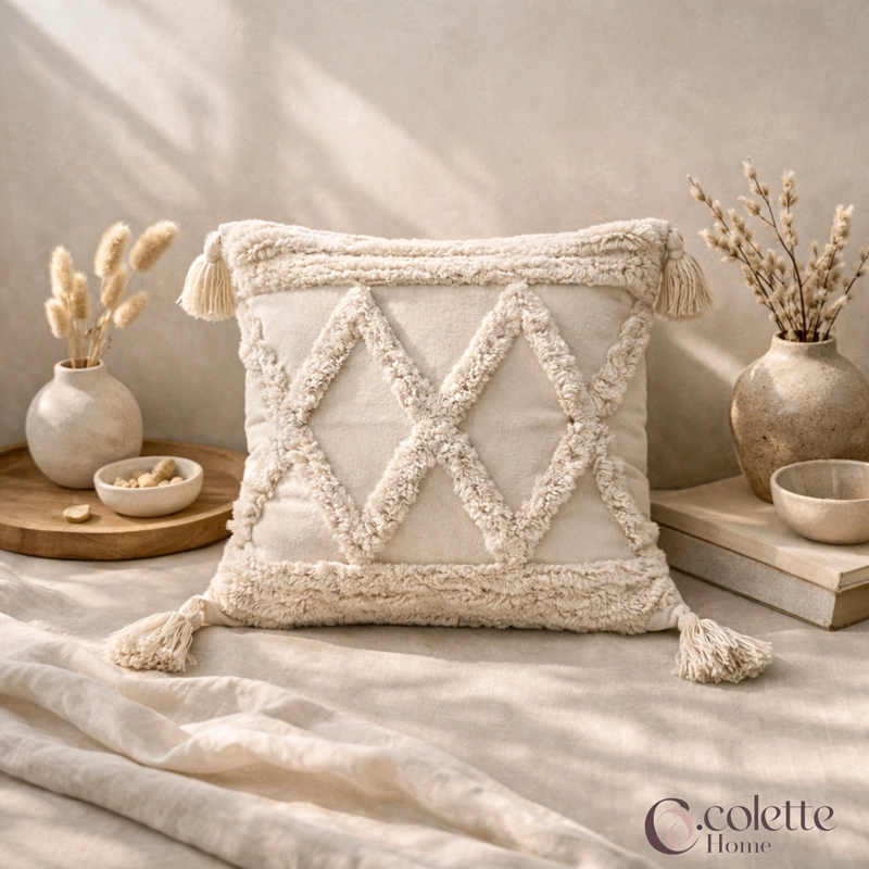 FUNDA DE COJIN 45 X 45 BOHO GEO - 3