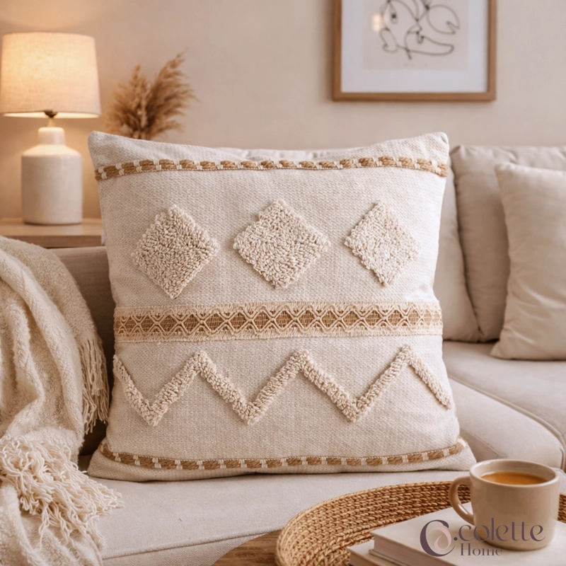 FUNDA DE COJIN 45 X 45 BOHO GEOME TRICA - 1