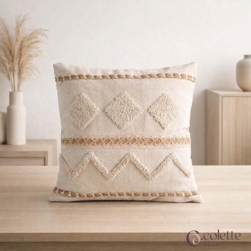 FUNDA DE COJIN 45 X 45 BOHO GEOME TRICA - 3