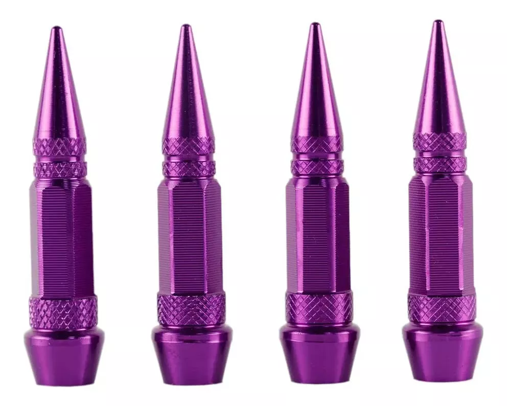 SET 4 TAPAS DE VÁLVULAS UNIVERSAL TUNNING AUTOS MORADO - 2