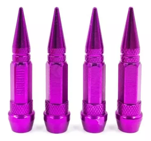 SET 4 TAPAS DE VÁLVULAS UNIVERSAL TUNNING AUTOS MORADO - 3