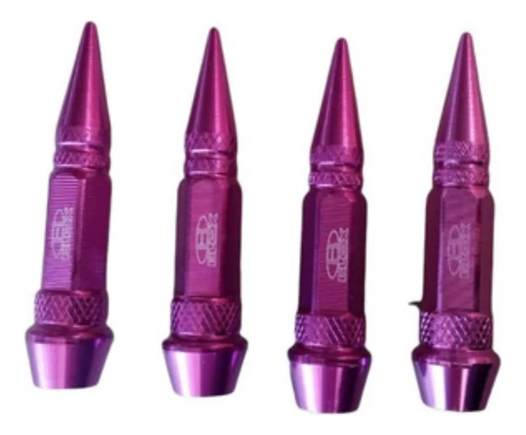 SET 4 TAPAS DE VÁLVULAS UNIVERSAL TUNNING AUTOS MORADO - 4