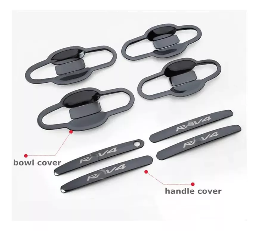 MOLDURA CUBIERTA PROTECCIÓN MANIJA ACERO INOXIDABLE RAV4 NEG - 4