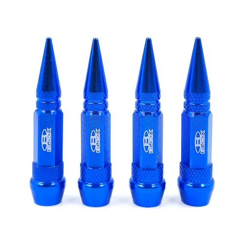 SET 4 TAPAS DE VÁLVULAS UNIVERSAL TUNNING AUTOS AZUL - 1