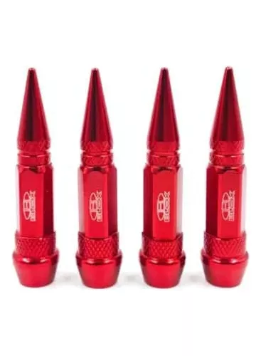 SET 4 TAPAS DE VÁLVULAS UNIVERSAL TUNNING AUTOS ROJO - 1