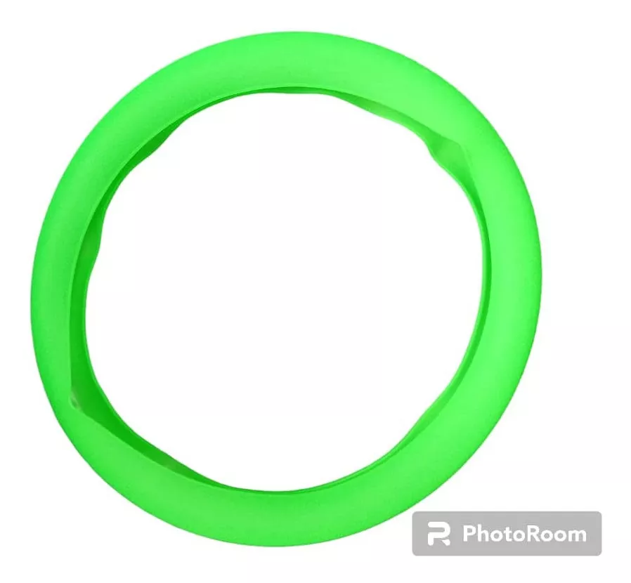 FUNDA CUBRE VOLANTE SILICONA PARA AUTO ELASTICO COLOR VERDE - 1