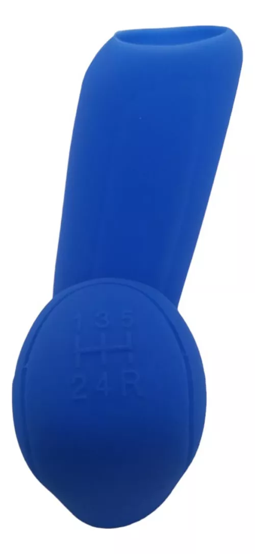 SET FUNDA CUBRE PERILLA CAMBIOS PALANCA FRENO MANO GEL AZUL - 1