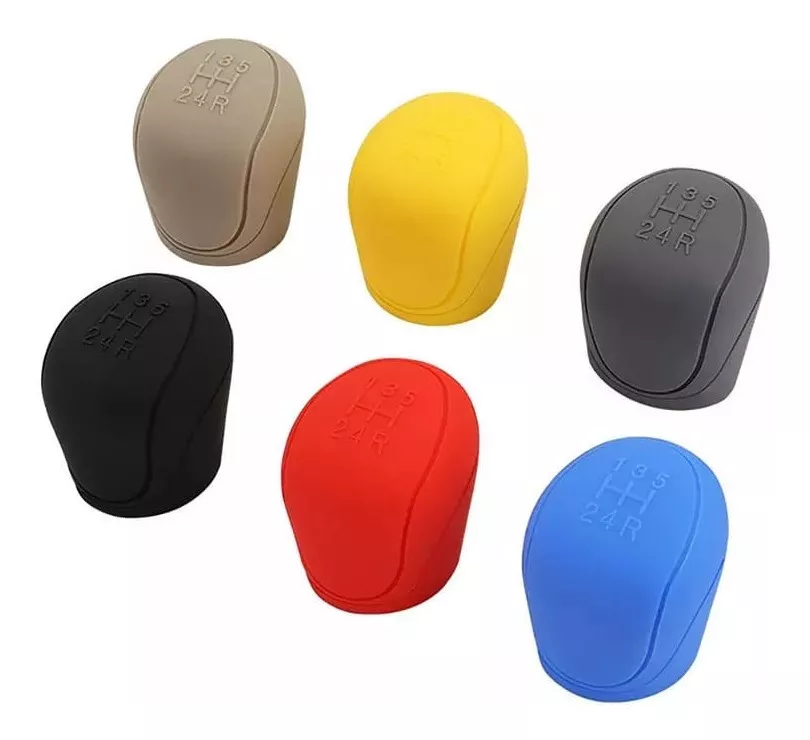SET FUNDA CUBRE PERILLA CAMBIOS PALANCA FRENO MANO GEL AZUL - 4
