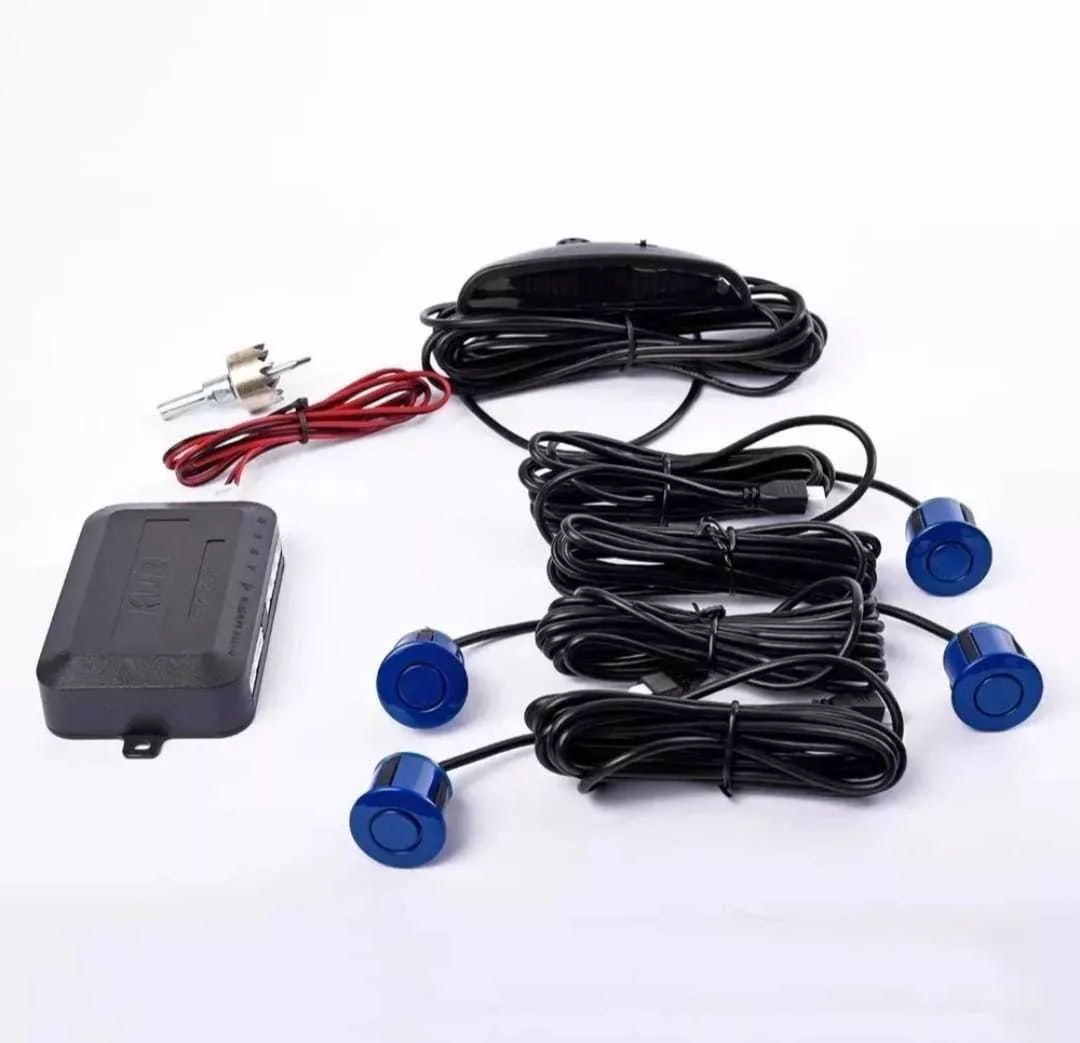 KIT SENSOR RETROCESO AUTOS SET 4 SENSORES Y PANTALLA AZUL - 3