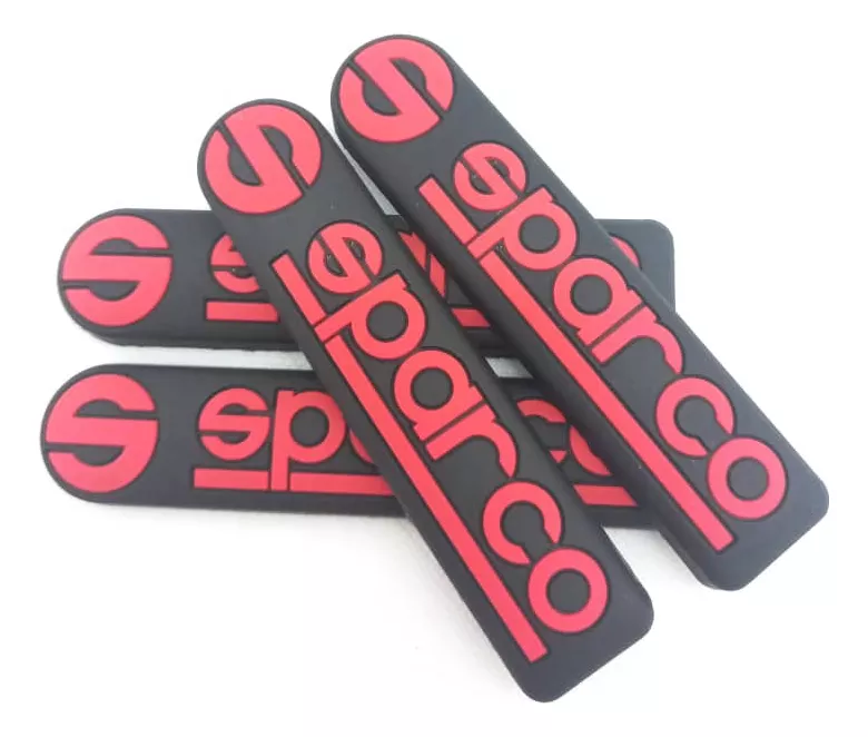 SET TOPE PUERTAS GOMA ANTICOLISION TOPE RETROVISOR LOGO ROJO - 1