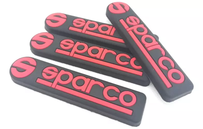 SET TOPE PUERTAS GOMA ANTICOLISION TOPE RETROVISOR LOGO ROJO - 2