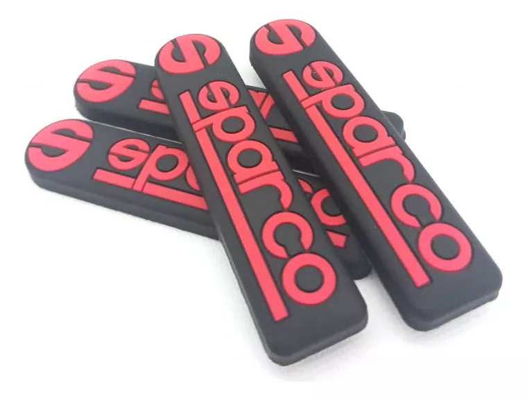 SET TOPE PUERTAS GOMA ANTICOLISION TOPE RETROVISOR LOGO ROJO - 3