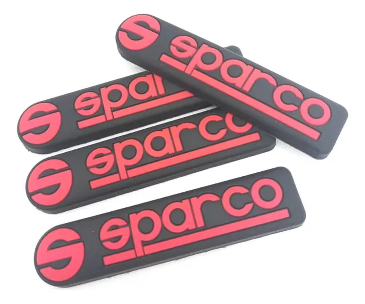 SET TOPE PUERTAS GOMA ANTICOLISION TOPE RETROVISOR LOGO ROJO - 4