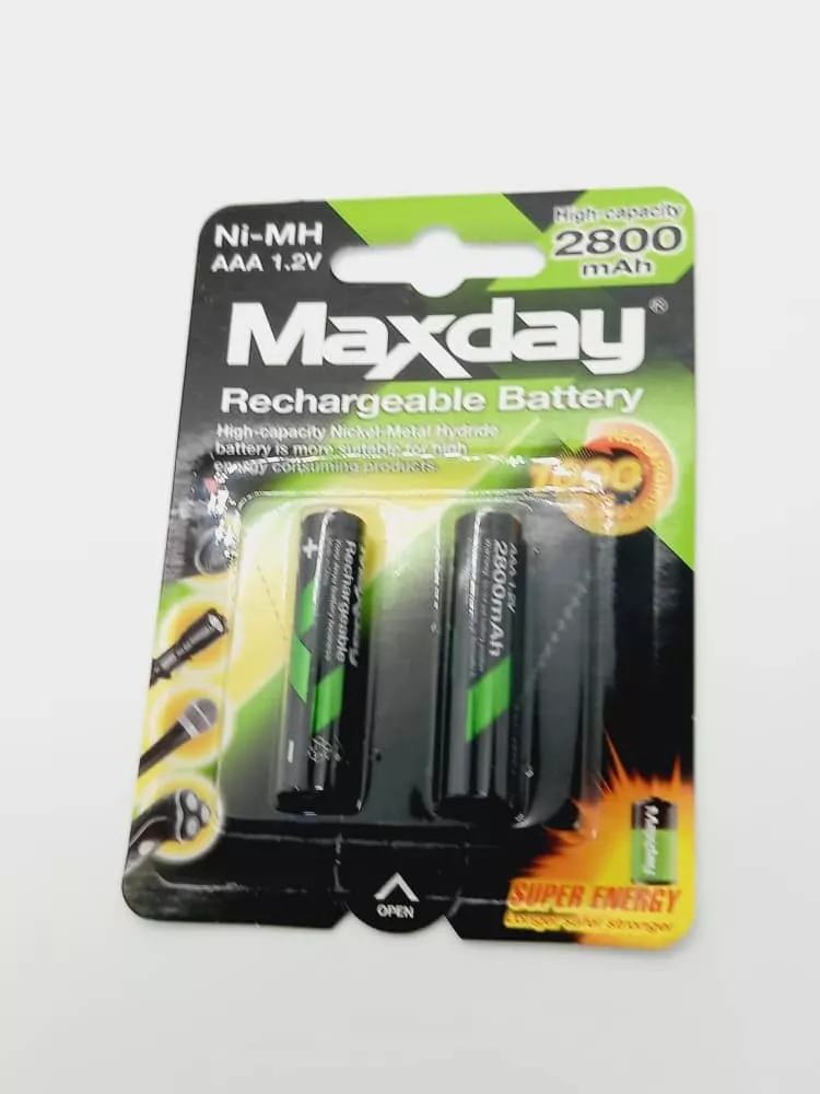 PAR BATERÍAS RECARGABLES PILAS MÁXIMA DURACIÓN AAA 2800MAH - 3