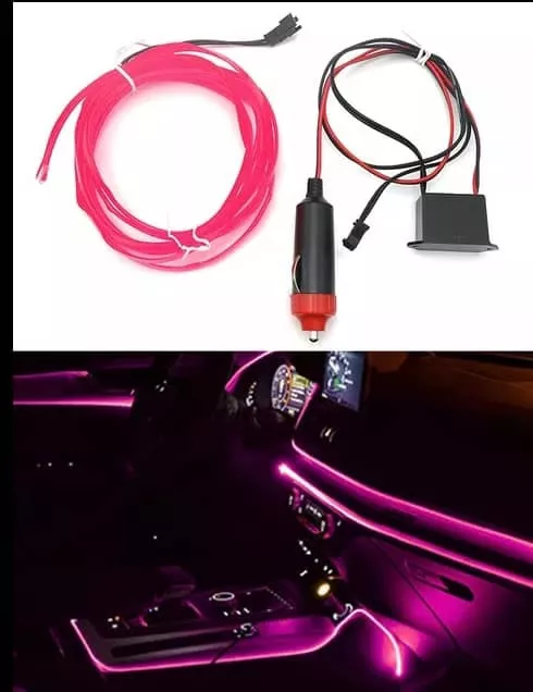 HILO NEÓN TUNNING PARA AMBIENTE INTERIOR AUTO 5MTS UNIVERSAL - 1