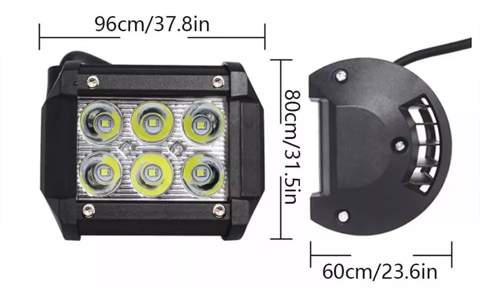 X2 NEBLINEROS 6 LED PARA AUTOS CAMIONETAS, JEEP, 18W 1800LM - 5