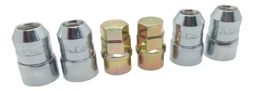 JUEGO 4 TUERCA SEGURIDAD CON 2 LLAVES ACERO PLATA M12 X 1.5 - 1