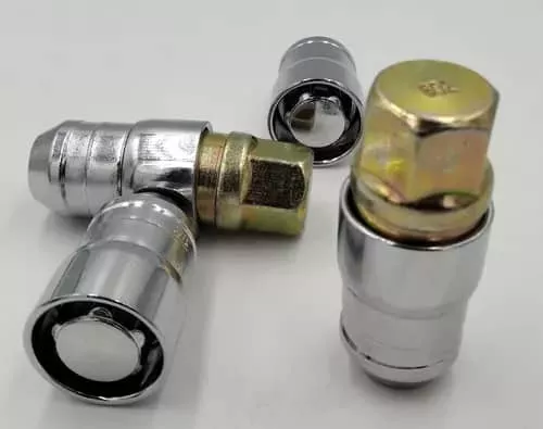 JUEGO 4 TUERCA SEGURIDAD CON 2 LLAVES ACERO PLATA M12 X 1.5 - 2