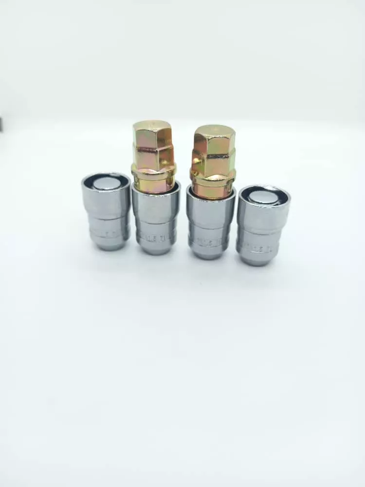 JUEGO 4 TUERCA SEGURIDAD CON 2 LLAVES ACERO PLATA M12 X 1.5 - 4