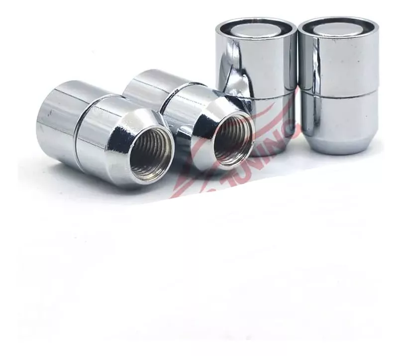 JUEGO 4 TUERCA SEGURIDAD CON 2 LLAVES ACERO PLATA M12 X 1.5 - 5